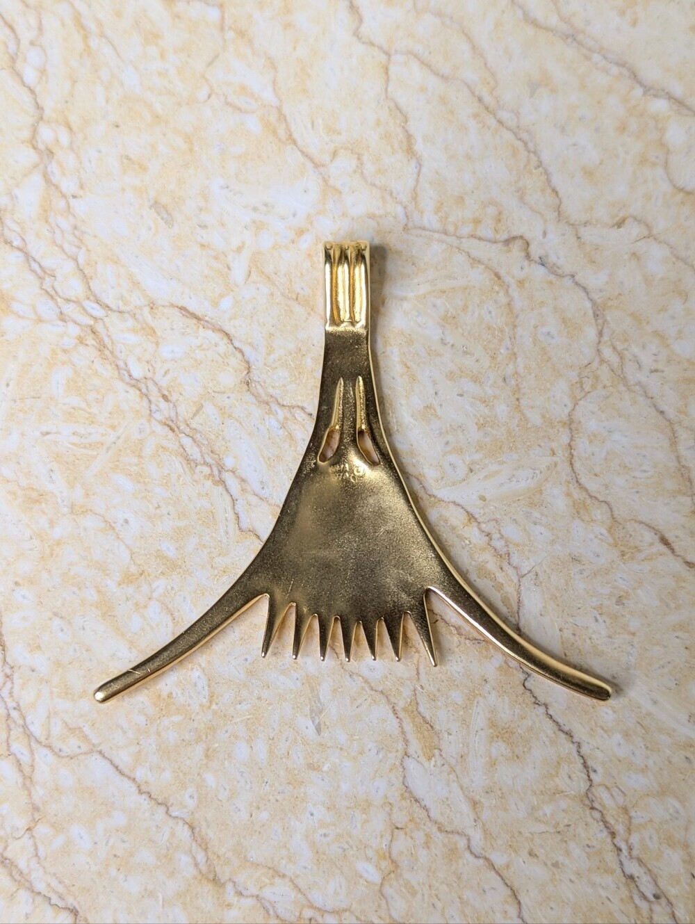 Vintage Metropolitan Museum Art Gold Tone Egyptian Lotus Blossom Pendant 1976 - Picture 2 of 9